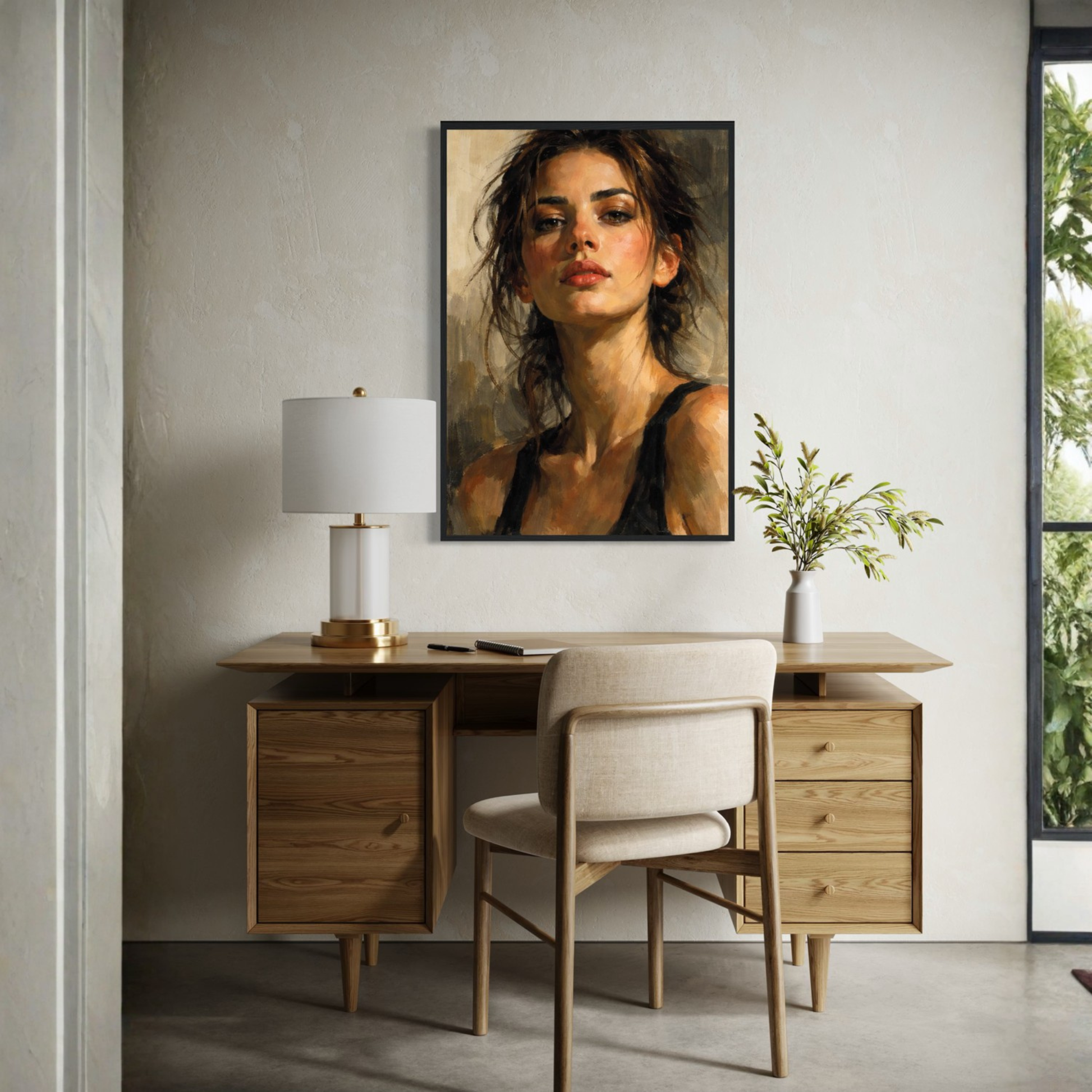LunarHeartCo Figure Study II wall art print featuring a tense, framed figure study artwork for home or office decor.