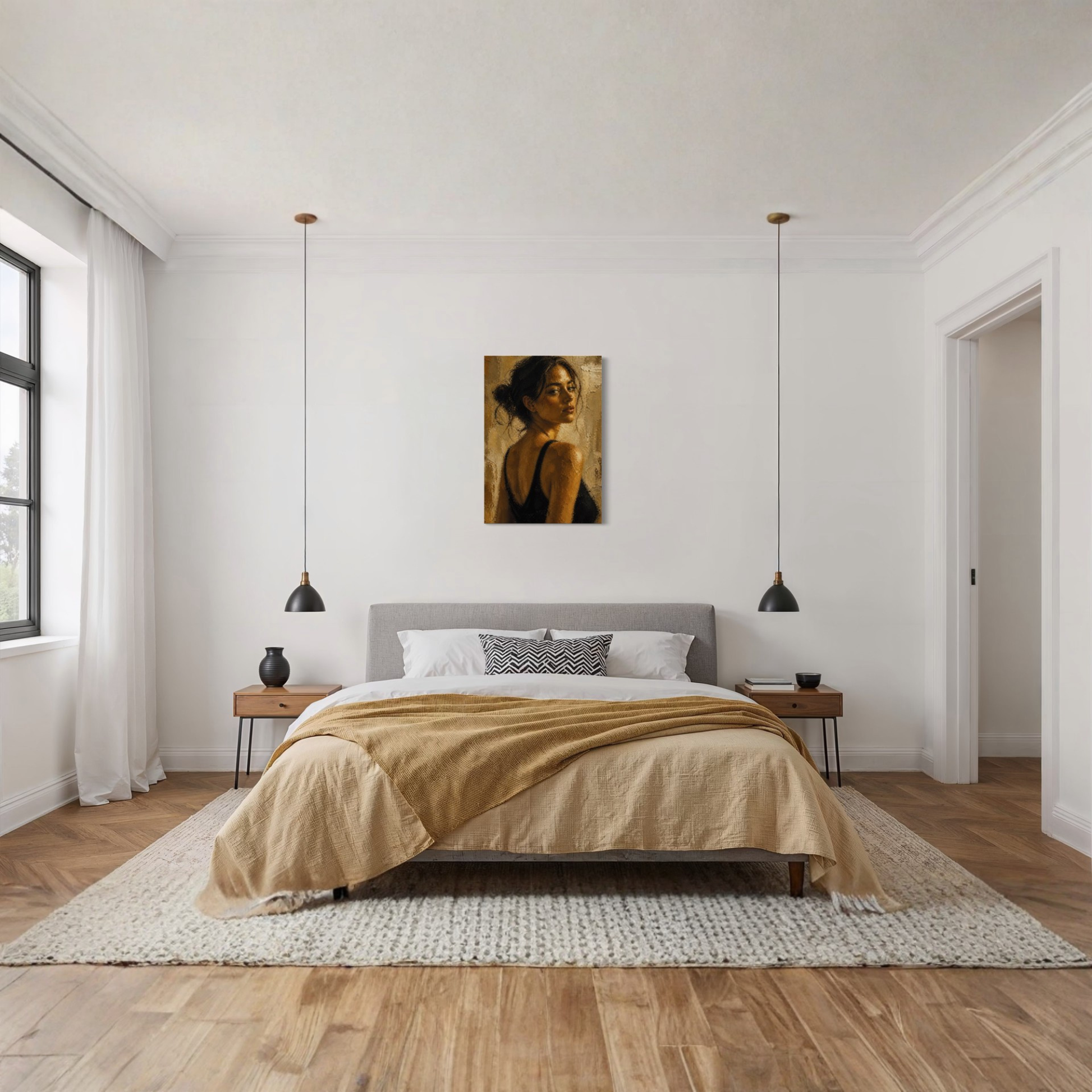 LunarHeartCo FIGURE STUDY III control canvas art with abstract figure design on textured canvas surface