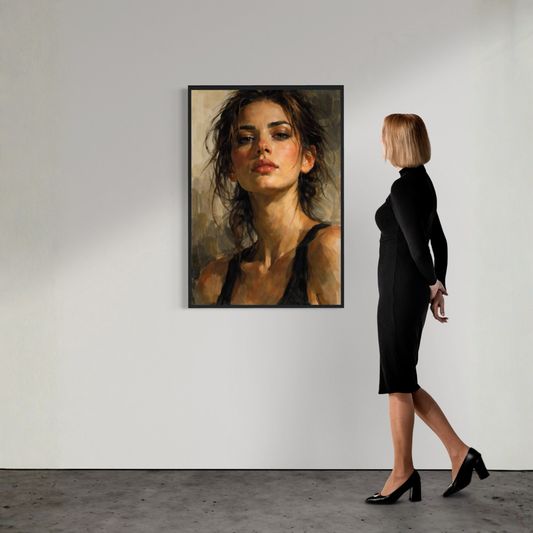Framed wall art print "Figure Study II — Tension" by LunarHeartCo depicting a stylized human figure in a tense pose.