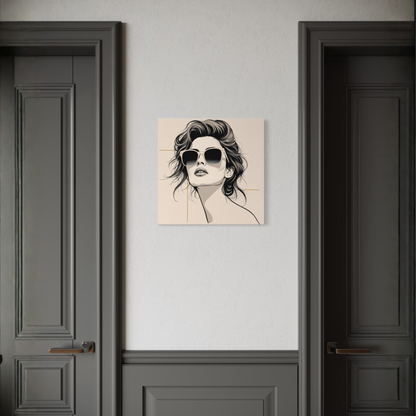 LunarHeartCo LINE STUDY P3 portrait canvas wall art, 16x16 inches, featuring abstract line artwork on a white background.