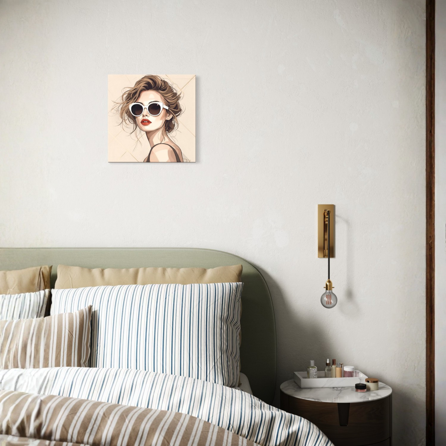 LunarHeartCo LINE STUDY P2 portrait canvas wall art, 16x16 inches, featuring abstract line drawing on a neutral background.