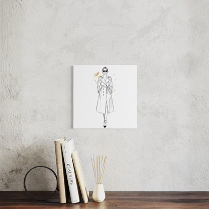 LunarHeartCo LINE STUDY III wall art canvas featuring a 16x16 inch abstract figure design for modern home decor