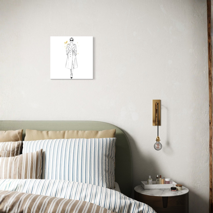 LunarHeartCo LINE STUDY III wall art canvas depicting abstract figure design, 16x16 inches, suitable for modern home decor.