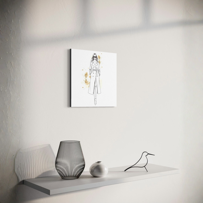 LunarHeartCo LINE STUDY II figure canvas wall art, 16x16 inches, featuring abstract geometric design on a neutral background.