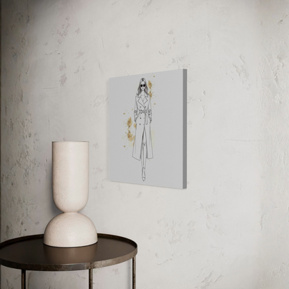 LunarHeartCo LINE STUDY II figure canvas wall art, 16x16 inches, featuring abstract line design on a neutral background.