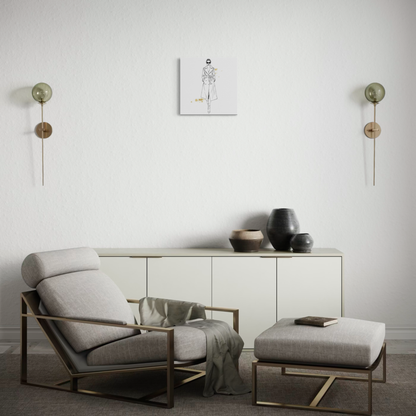 LunarHeartCo LINE STUDY IV figure canvas wall art, 16x16 inches, featuring a detailed artistic design for modern home decor.