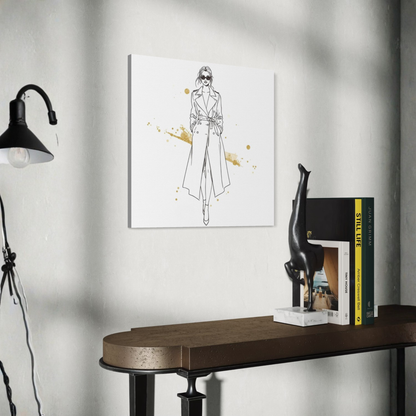 LunarHeartCo LINE STUDY I figure canvas wall art, 16x16 inches, featuring abstract line art on a neutral background.