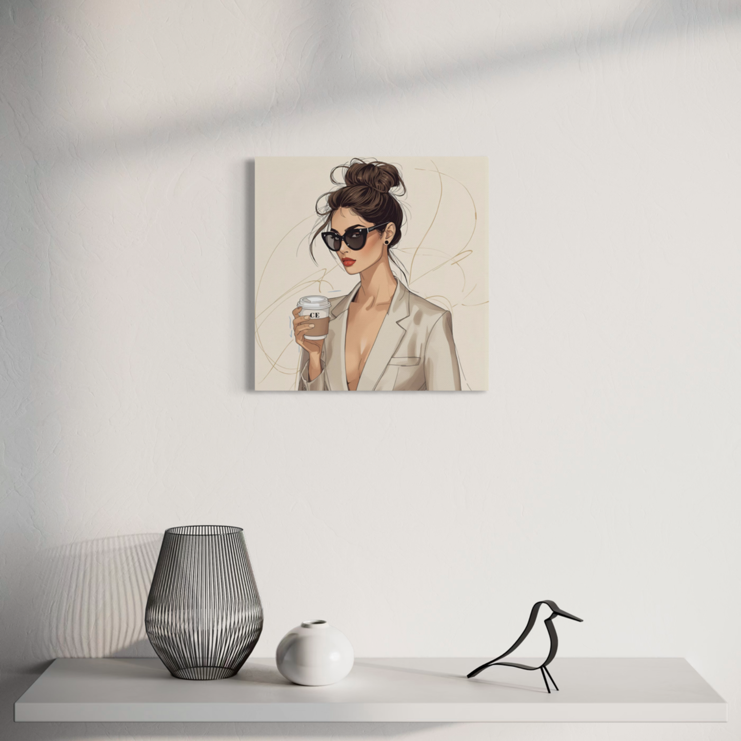 LunarHeartCo LINE STUDY M4 resolution canvas wall art featuring a 16x16 inch abstract design on a white background.