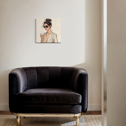 LunarHeartCo LINE STUDY M4 resolution canvas wall art, 16x16 inches, featuring abstract geometric design on a neutral background.