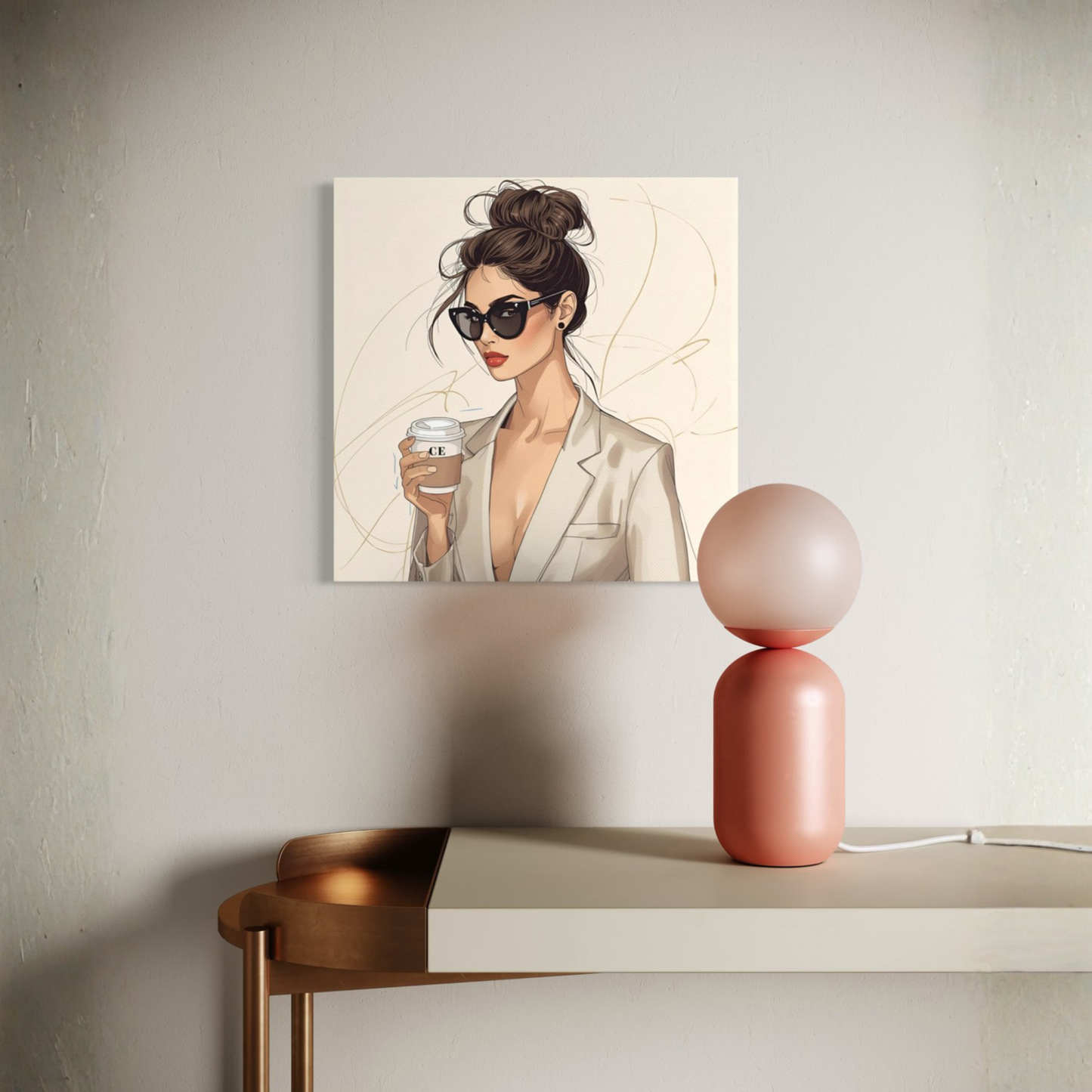 LunarHeartCo LINE STUDY M4 Resolution Canvas wall art, 16x16 inches, featuring modern abstract design on a canvas.