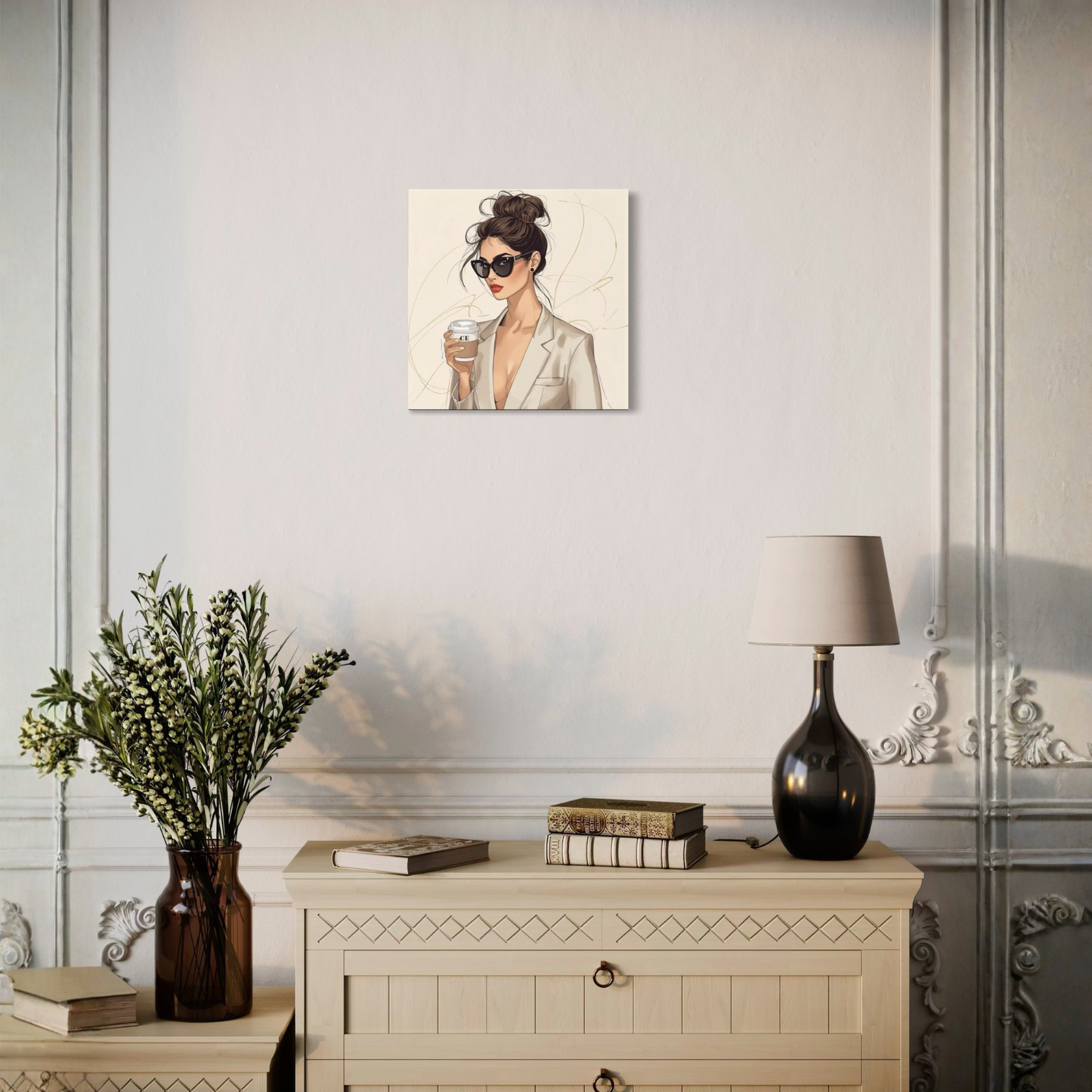 LunarHeartCo LINE STUDY M4 Resolution Canvas wall art, 16x16 inches, featuring modern abstract design on a clean background.