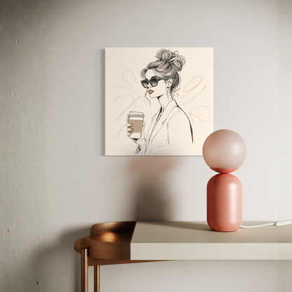 LunarHeartCo LINE STUDY M2 Moment Canvas wall art, 16x16 inches, featuring modern abstract design on a framed canvas.
