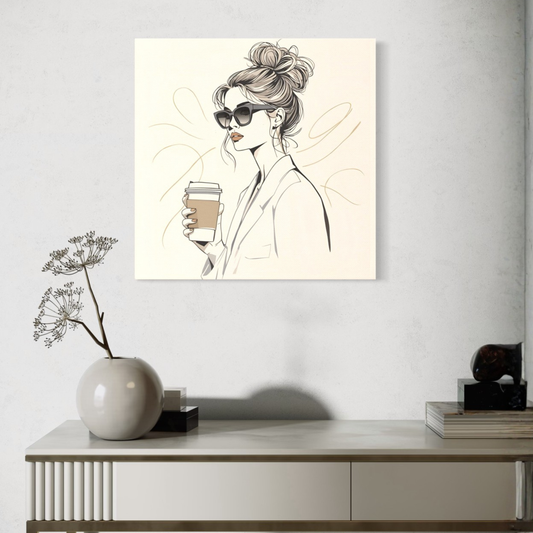 LunarHeartCo LINE STUDY M2 Moment Canvas wall art, 16x16 inches, featuring modern abstract design on a canvas.