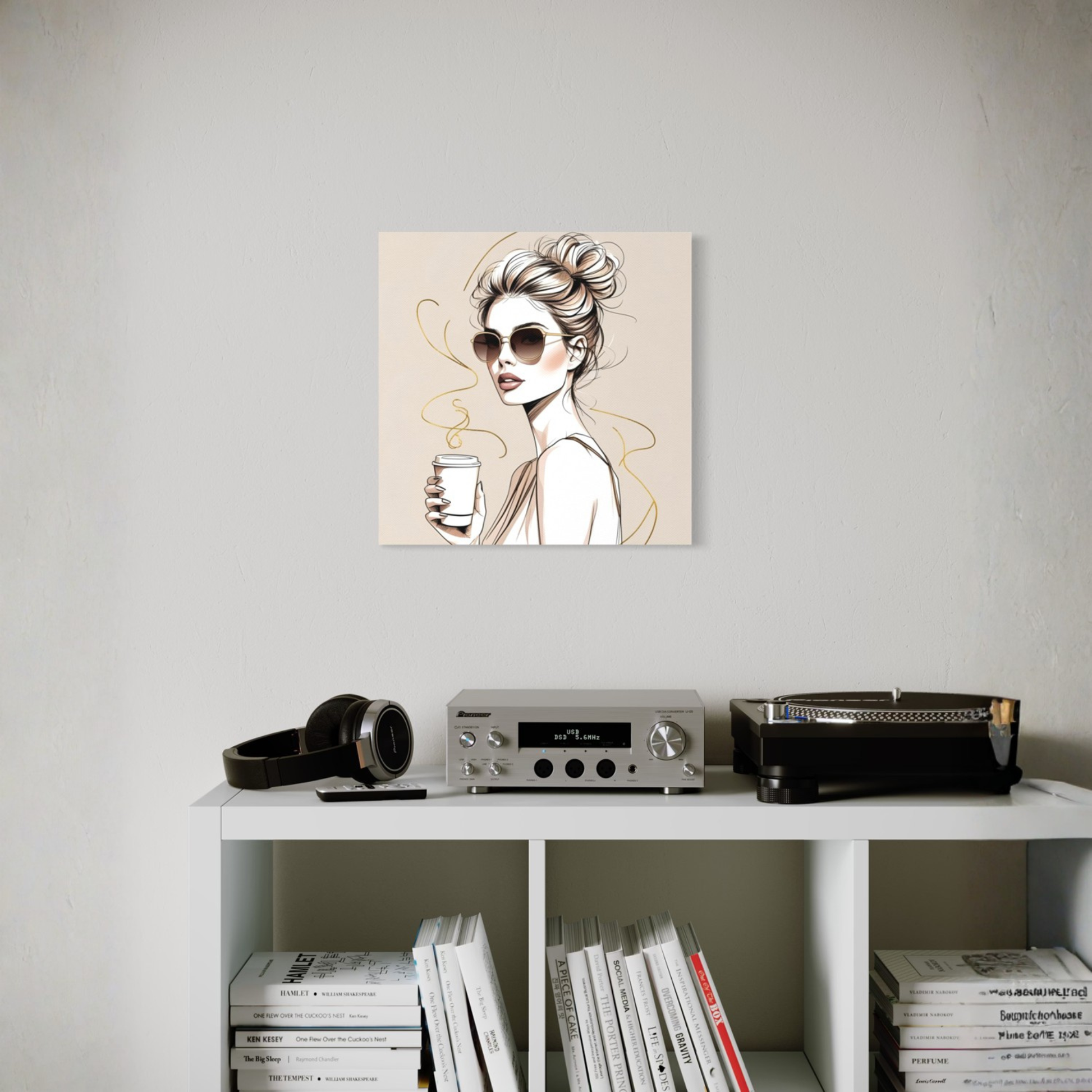 LunarHeartCo LINE STUDY M1 Moment Canvas wall art, 16x16 inches, featuring abstract design on a canvas for modern home decor.