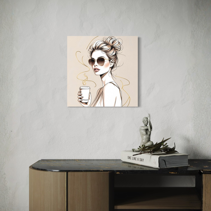 LunarHeartCo LINE STUDY M1 Moment Canvas wall art, 16x16 inches, featuring abstract design on a canvas for modern home decor.
