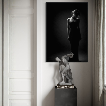 Framed editorial fine art print titled "Muse I — Presence" by LunarHeartCo, featuring abstract artwork on wall display