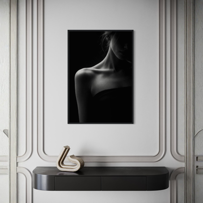Framed Muse II proximity fine art print by LunarHeartCo showcasing abstract, modern wall art with soft tones and textured details.