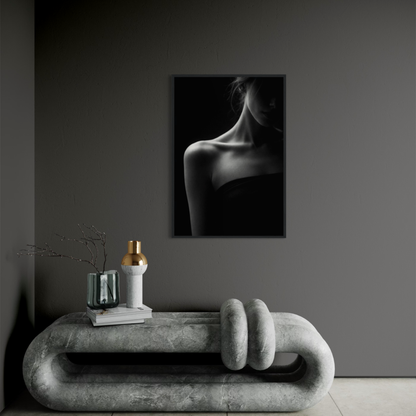 Framed editorial fine art print "Muse II — Proximity" by LunarHeartCo, featuring abstract, textured artwork on a wall.