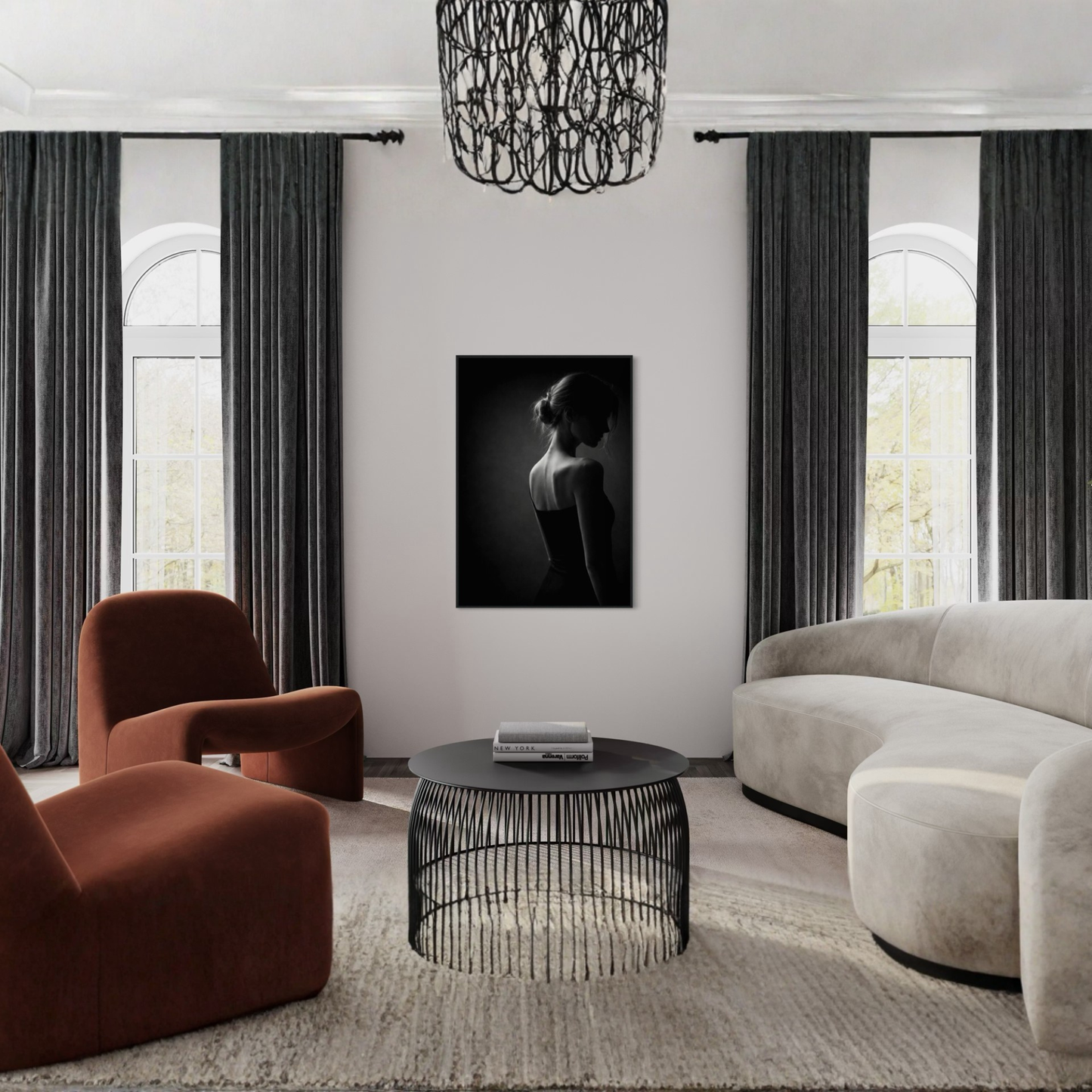 Framed Muse III distance-themed fine art print by LunarHeartCo, featuring abstract artwork on wall decor.