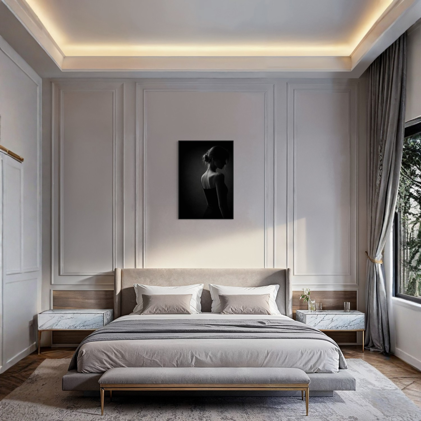 Framed Muse III distance editorial fine art print by LunarHeartCo, showcasing abstract artistic imagery on wall art.