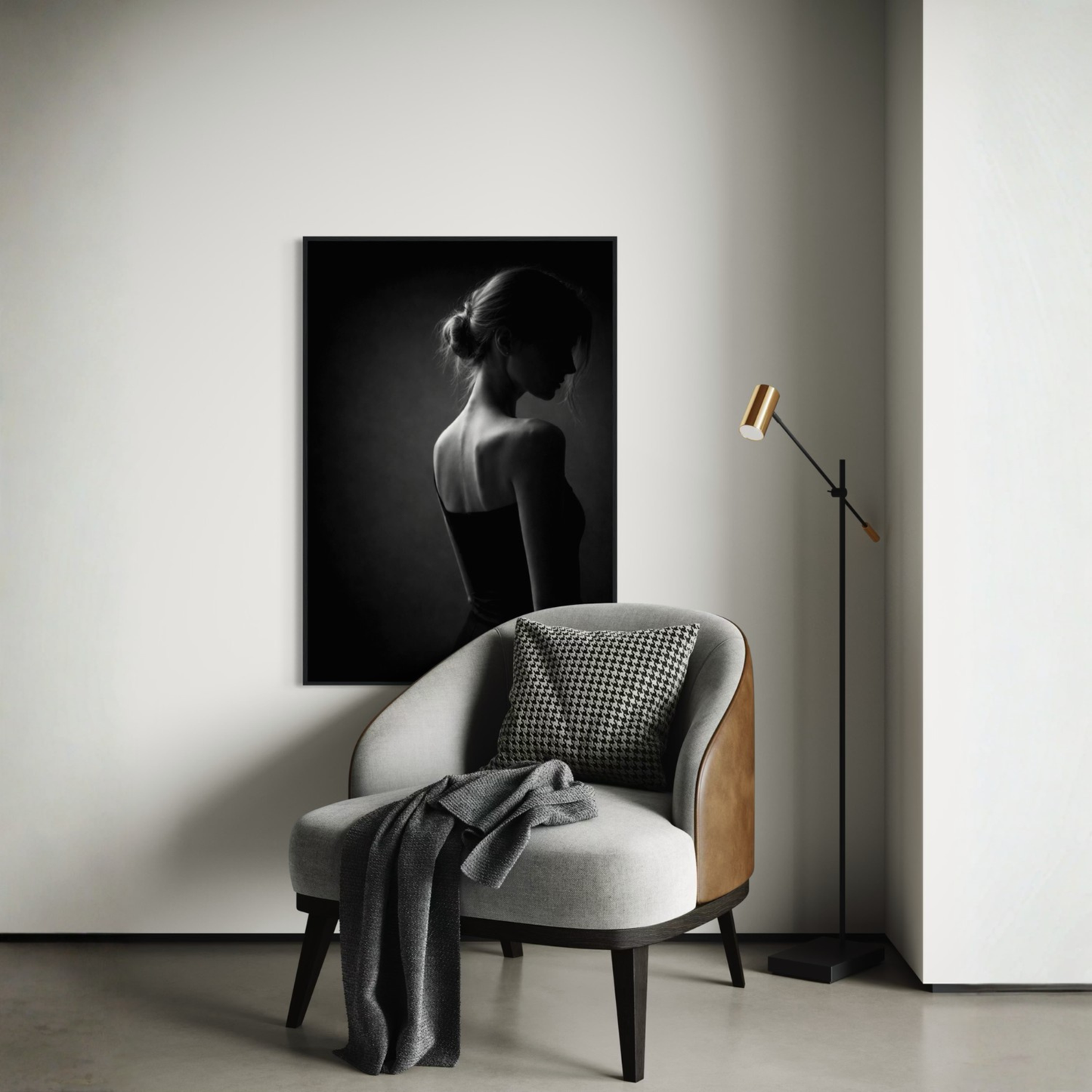 Framed editorial fine art print titled Muse III by LunarHeartCo, showcasing abstract and textured wall art in a modern frame.