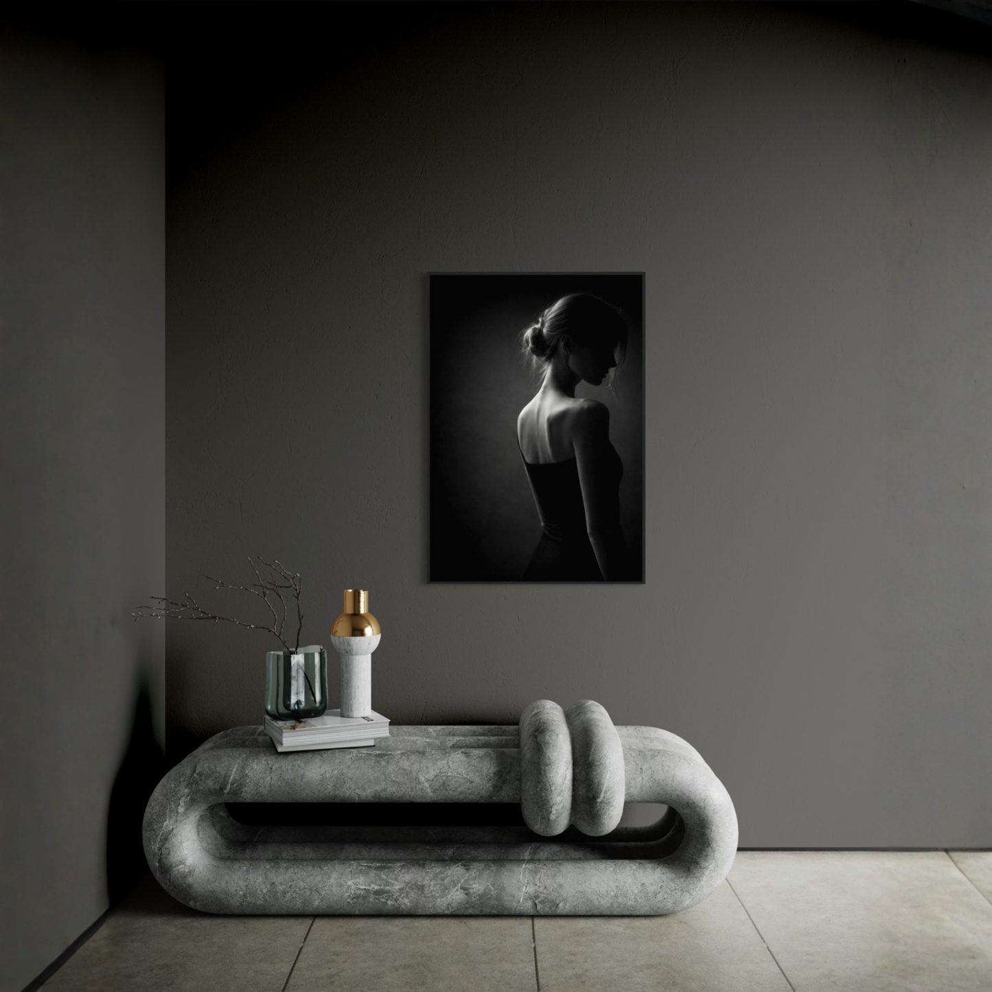 Framed editorial fine art print titled Muse III — Distance by LunarHeartCo, showcasing abstract artistic design on wall art.