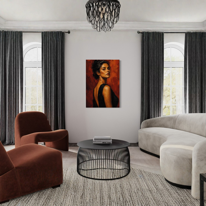 LunarHeartCo Figure Study IV canvas art depicting abstract human form in neutral tones, suitable for modern interior decor.