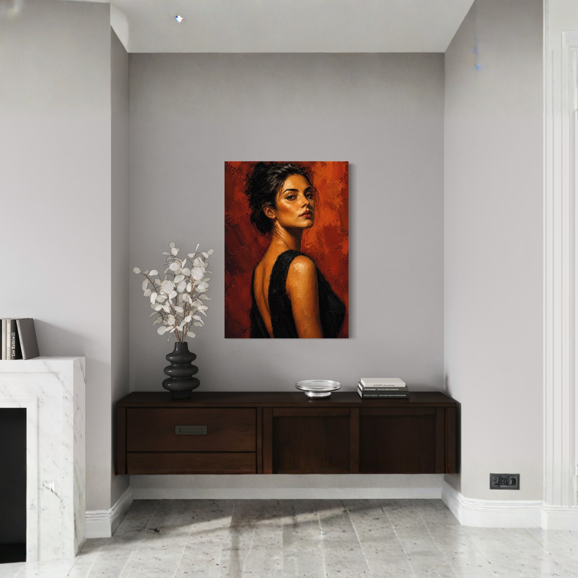 LunarHeartCo FIGURE STUDY IV canvas art featuring a modern abstract figure on textured canvas background.