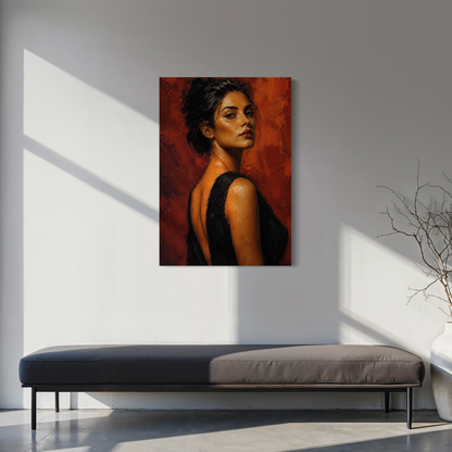 LunarHeartCo Figure Study IV canvas art showing abstract human form on textured canvas background.