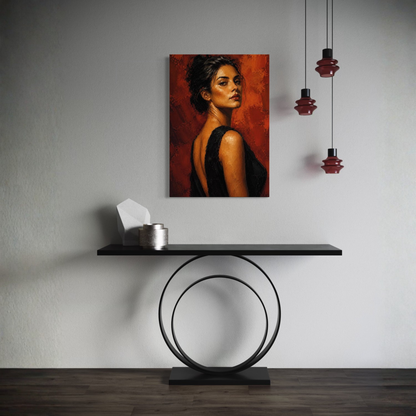 LunarHeartCo figure study IV canvas art featuring abstract human form, textured surface, and neutral tones.