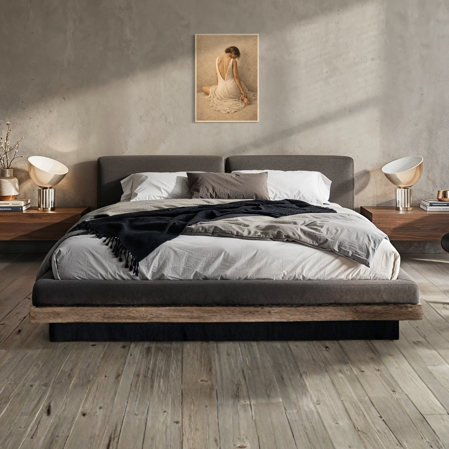 Framed art print titled "STILLNESS, HELD II — Resting" by LunarHeartCo, featuring a serene, abstract design in a sleek frame.