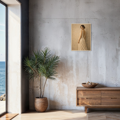 Framed art print titled STILLNESS, HELD III — Turning by LunarHeartCo, featuring abstract shapes in a sleek frame.