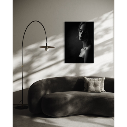 Framed fine art print titled "Stillness" from the Muse IV collection by LunarHeartCo, featuring abstract, calming wall art.