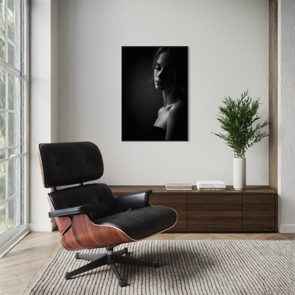 Framed Stillness wall art print by LunarHeartCo, showcasing a serene, artistic image ideal for elegant home decor.