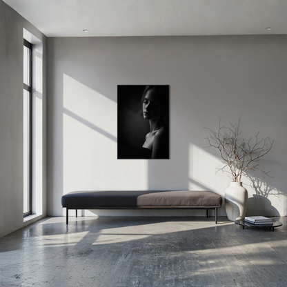 Framed editorial fine art print "Stillness" by LunarHeartCo, wall art featuring serene, minimalist design on high-quality paper.