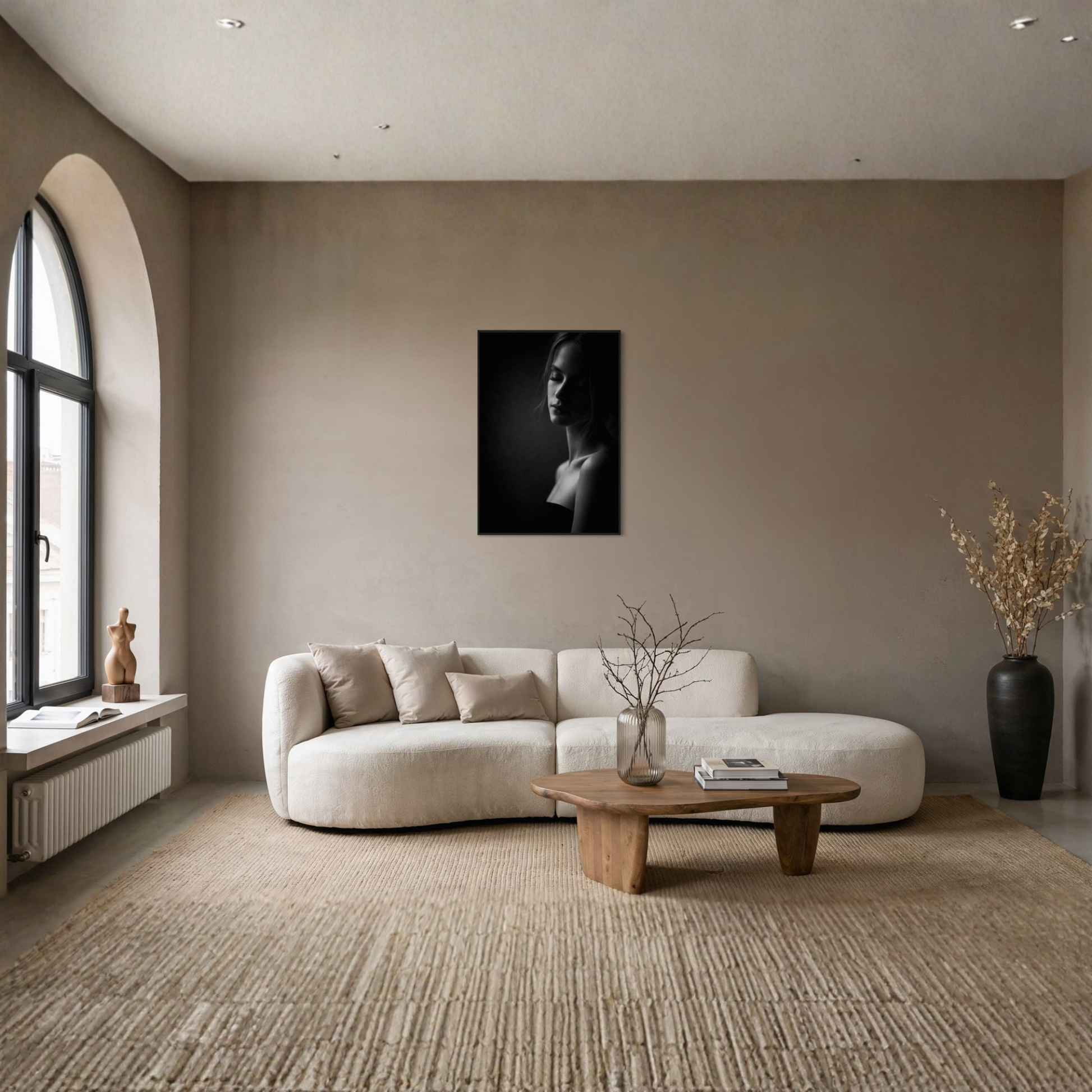 Framed editorial fine art print "Stillness" by LunarHeartCo, wall art featuring serene abstract design on textured paper.