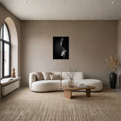 Framed editorial fine art print "Stillness" by LunarHeartCo, wall art featuring serene abstract design on textured paper.
