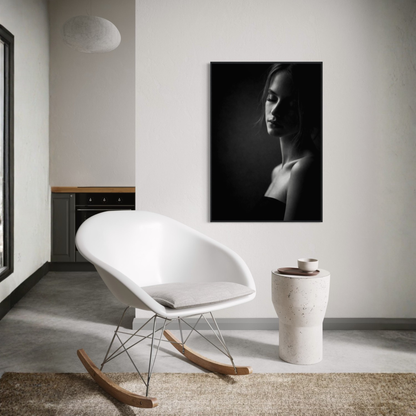Framed fine art print titled "Stillness" by LunarHeartCo, showcasing a serene, abstract wall art design in a minimalist frame.