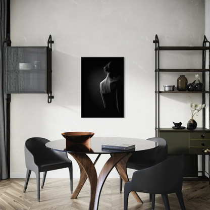 Framed editorial fine art print titled "Withdrawal" by LunarHeartCo, featuring abstract artwork in a sleek wall art display.