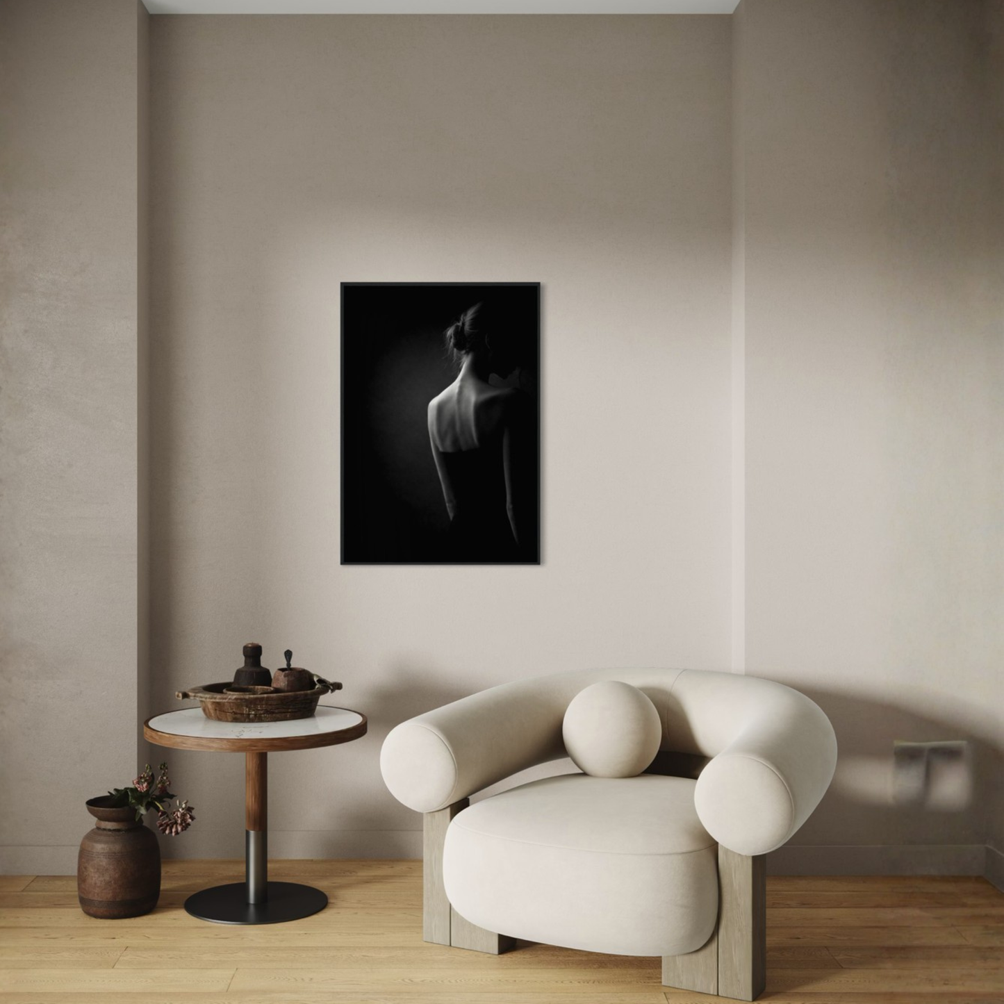 Framed editorial fine art print titled "Withdrawal" by LunarHeartCo, showcasing abstract artwork in a modern wall art display.