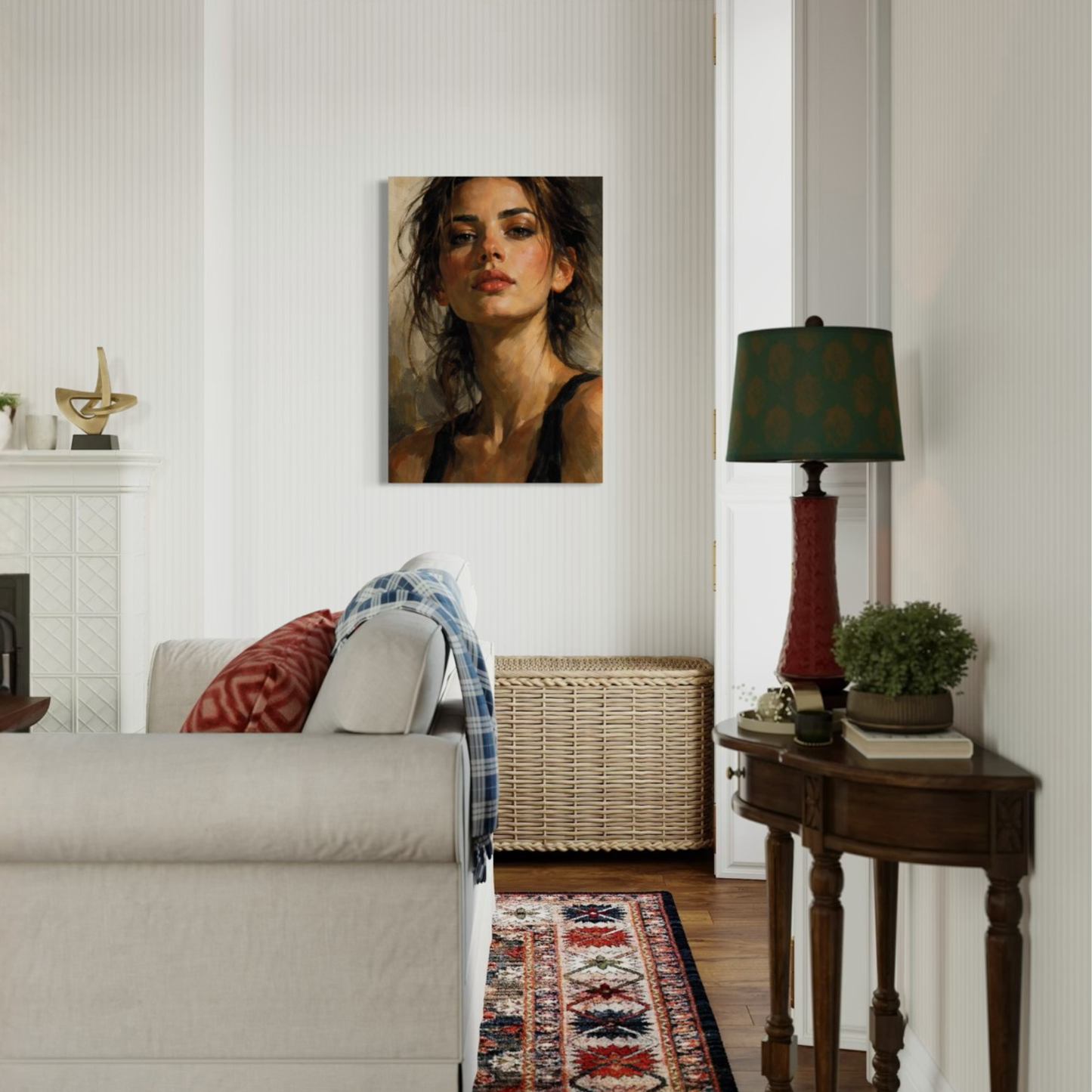 LunarHeartCo Figure Study II Tension canvas art featuring abstract human figure with dynamic lines and textured background.