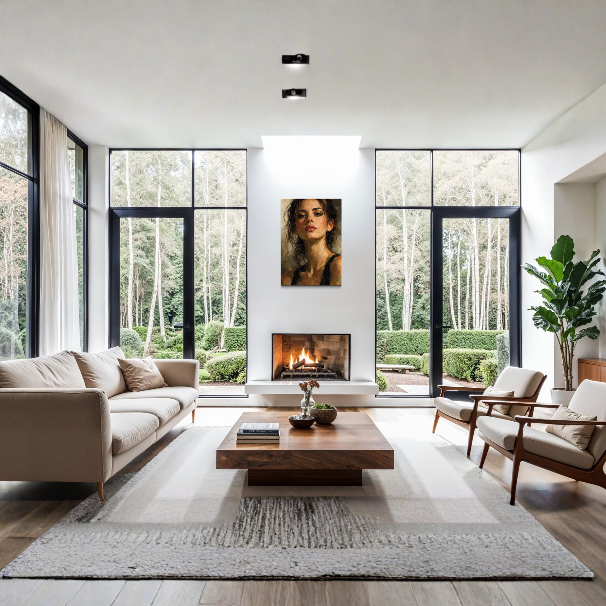 LunarHeartCo FIGURE STUDY II tension canvas art featuring abstract human figure on textured canvas background