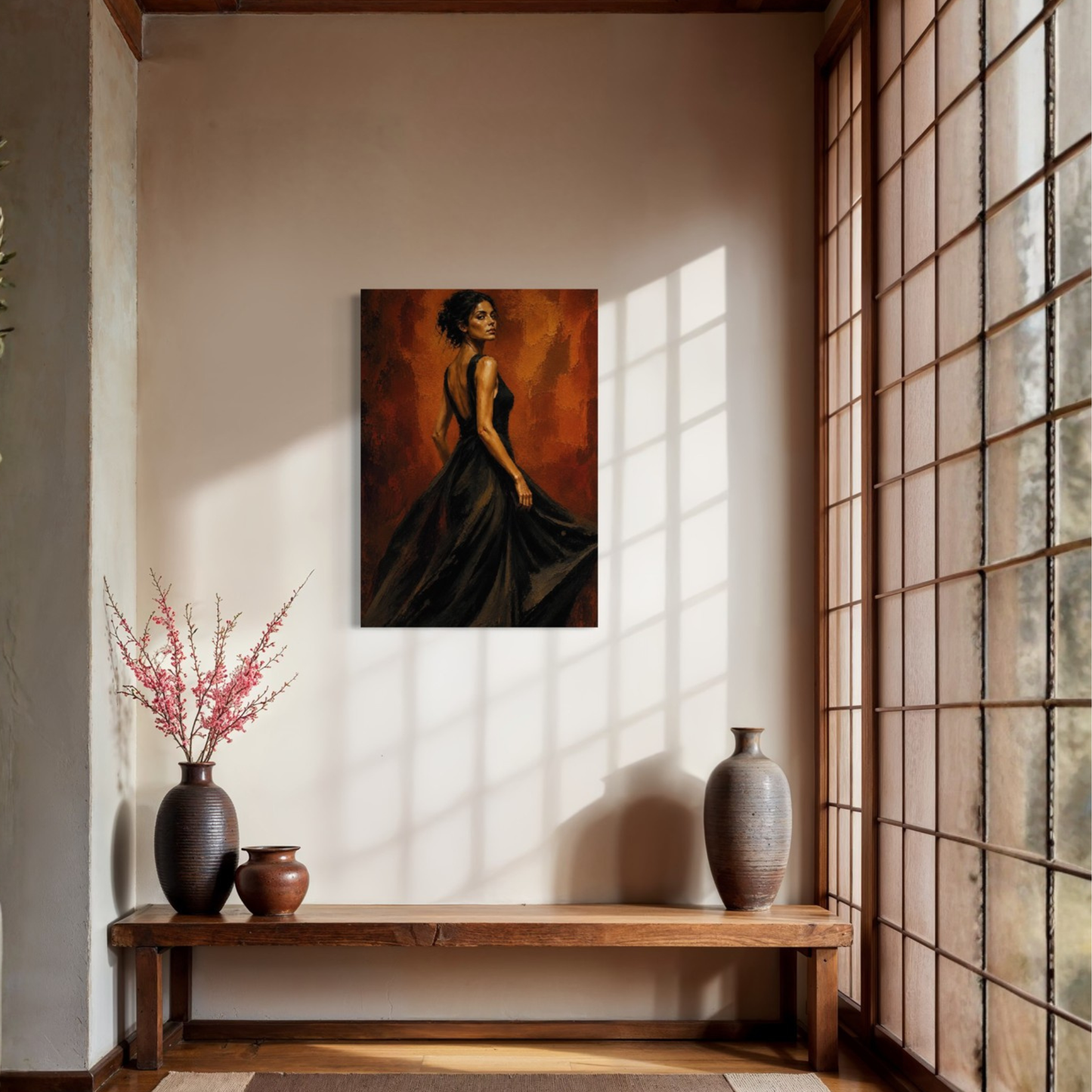 LunarHeartCo Figure Study V — Velocity canvas art featuring abstract figure design on a textured canvas surface.