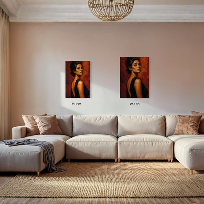 LunarHeartCo FIGURE STUDY IV canvas art featuring a modern, abstract figure design on a textured canvas background.