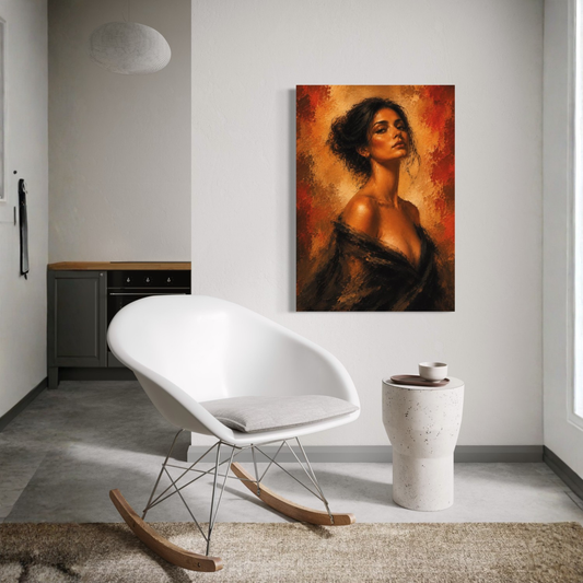 LunarHeartCo Figure Study VI canvas art showcasing an abstract figure study on a textured canvas background.