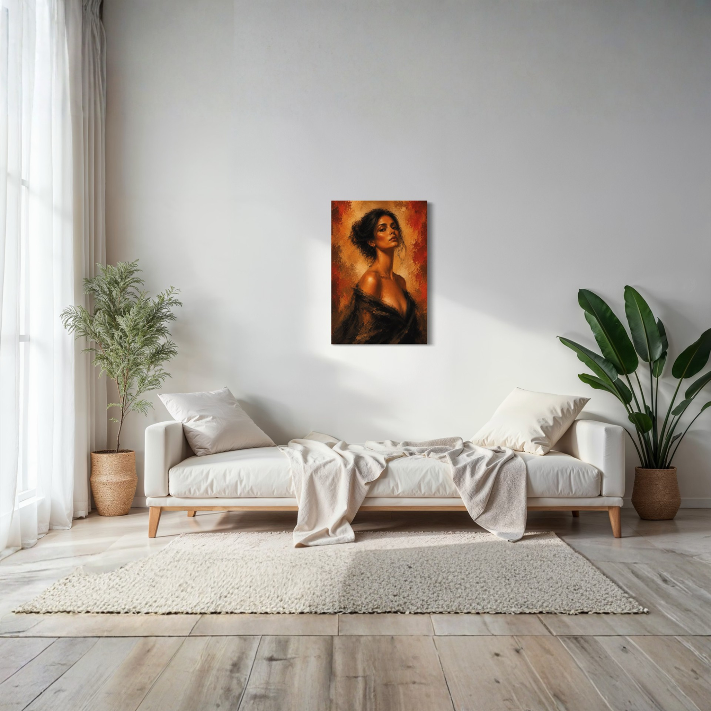 LunarHeartCo Figure Study VI canvas art featuring abstract human figure on textured canvas background.
