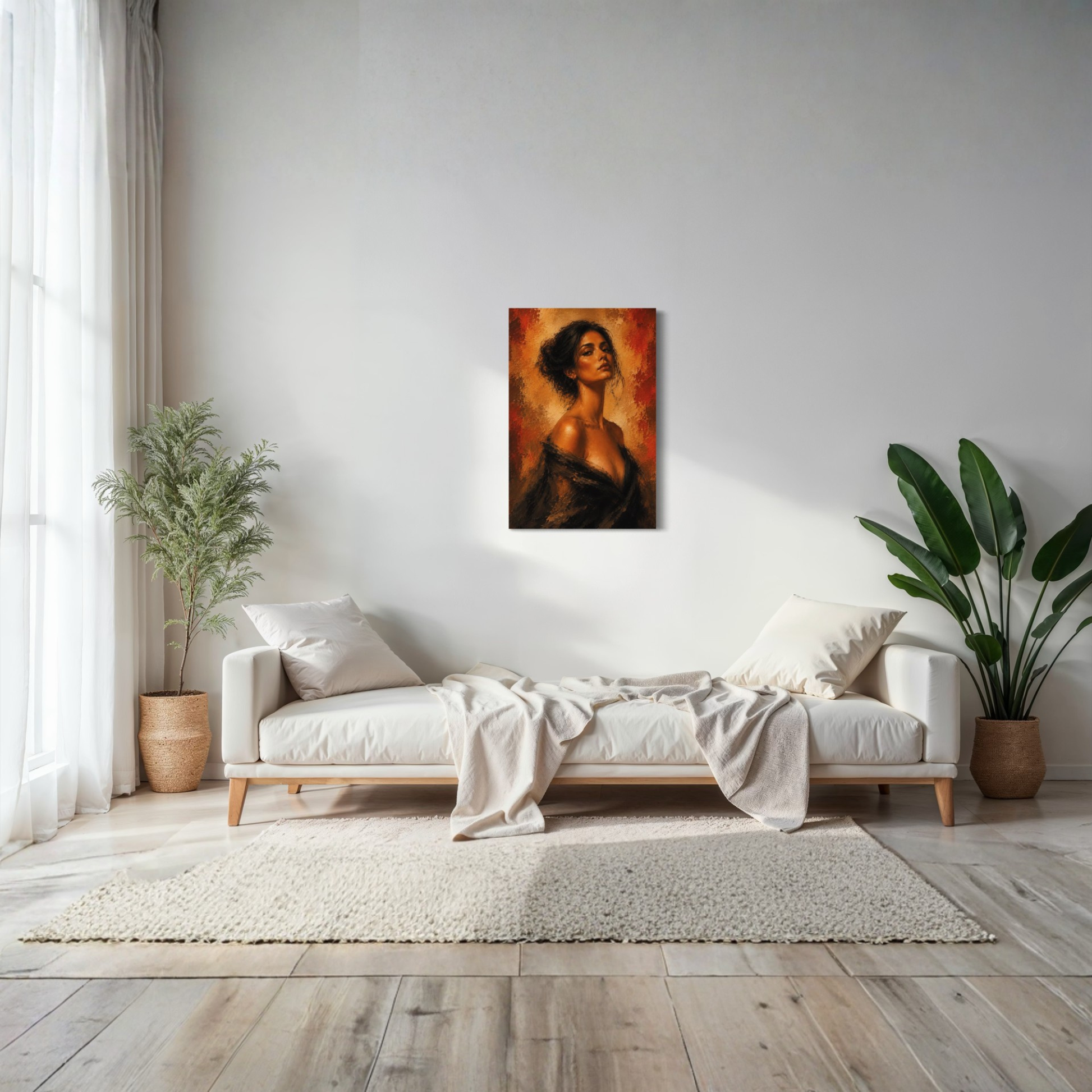 LunarHeartCo Figure Study VI canvas art featuring abstract human figure on textured canvas background.