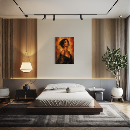 LunarHeartCo Figure Study VI canvas art depicting an abstract human figure on unbound canvas with detailed brushwork.