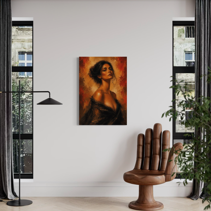 LunarHeartCo figure study VI canvas art featuring an abstract, unbound figure in muted tones on textured canvas background.