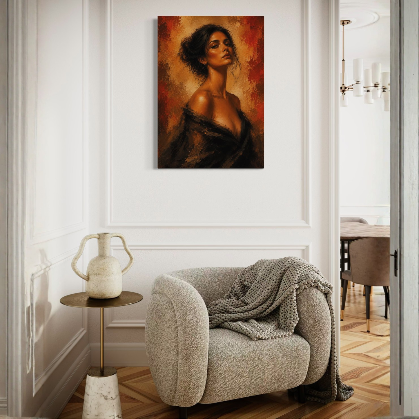 Unbound figure study canvas art by LunarHeartCo, showcasing a detailed, artistic sketch on textured canvas.